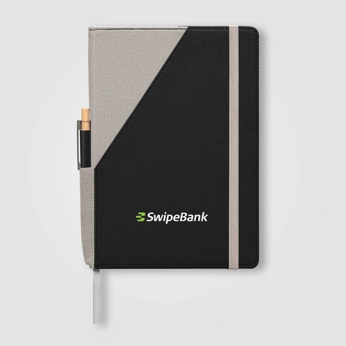 image du produit Ensemble carnet rechargeable en PU recyclé bicolore avec stylo – A5