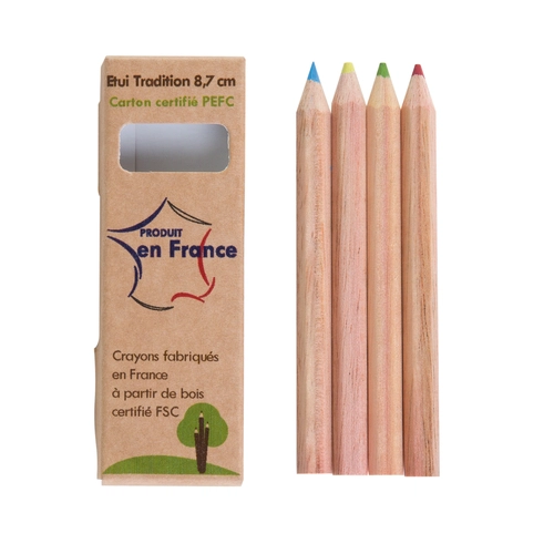 image du produit Étui de 4 crayons 8,7cm, sans vernis