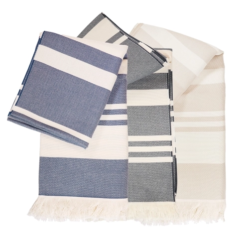 image du produit Fouta coton biologique 190g - puce tricolore - made in France