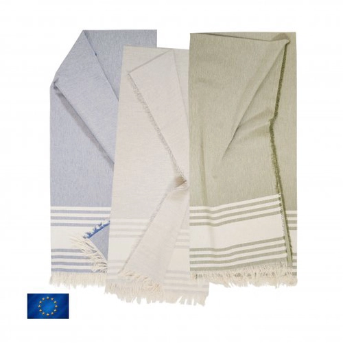 image du produit Fouta légère fabrication Europe 70x140 cm en PET recyclé et coton recyclé