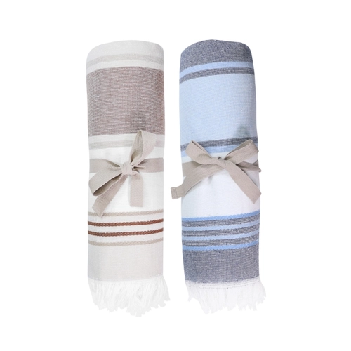 image du produit Fouta serviette bouclette - Rayures motif chevrons