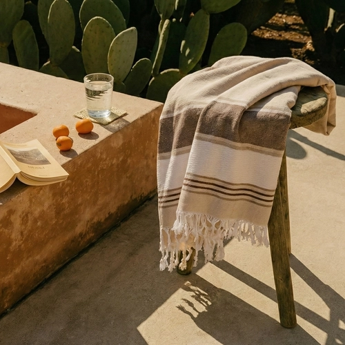 image du produit Fouta serviette bouclette - Rayures motif chevrons