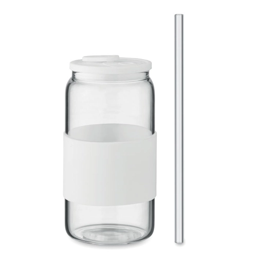 image du produit Gobelet en verre borosilicate de haute qualité avec paille 550 ml