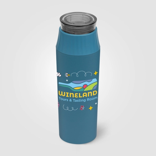 image du produit Gourde à couvercle étanche en acier inoxydable recyclé - 590 ml