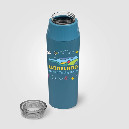 image du produit Gourde à couvercle étanche en acier inoxydable recyclé - 590 ml