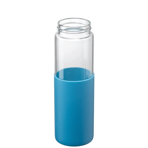 image du produit Gourde en verre avec manchon silicone et paille – 590 ml