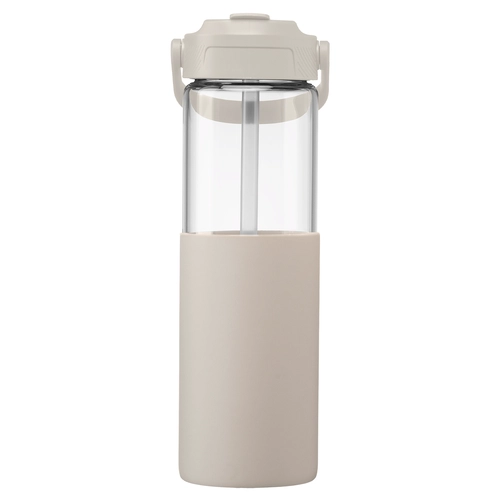 image du produit Gourde en verre avec manchon silicone et paille – 590 ml