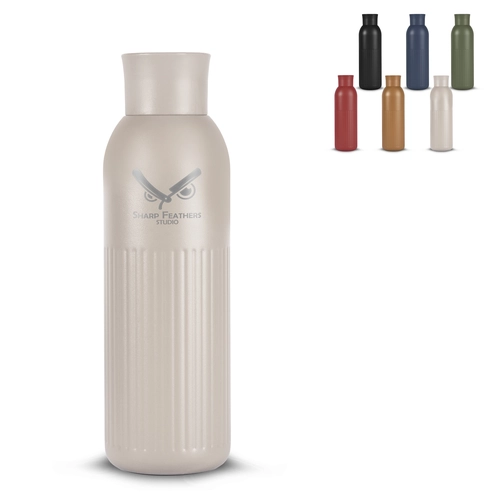 image du produit Gourde isotherme acier recyclé - 500 ml avec bouchon poussoir