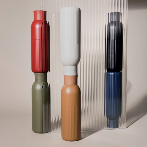 image du produit Gourde isotherme acier recyclé - 500 ml avec bouchon poussoir