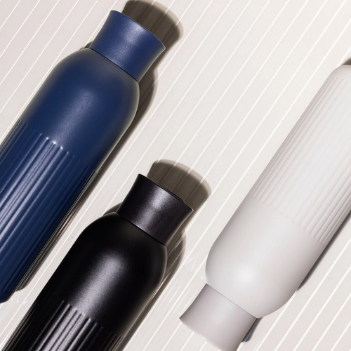 image du produit Gourde isotherme acier recyclé - 500 ml avec bouchon poussoir