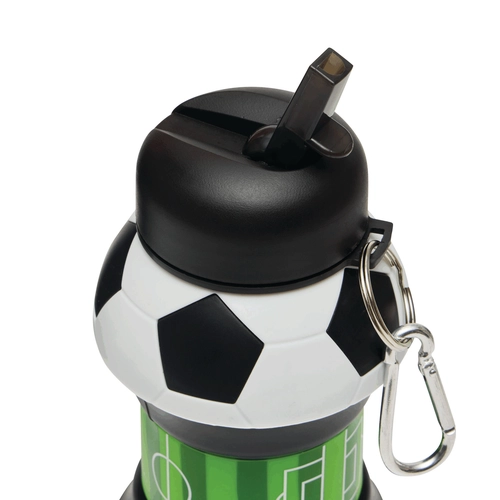 image du produit Gourde pliable en silicone spécial football - 550 ml