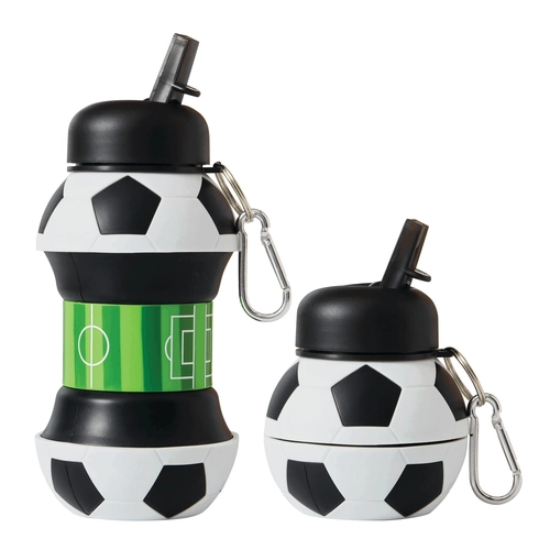 image du produit Gourde pliable en silicone spécial football - 550 ml