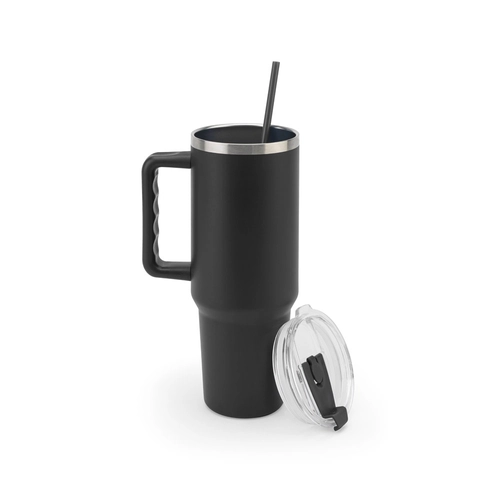 image du produit Grand gobelet de voyage en acier inoxydable (91% recyclé) avec double paroi isolée sous vide et finition mate 1300 mL