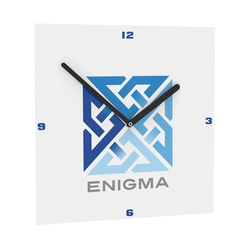 image du produit Horloge murale carré 24 cm personnalisable - aiguilles noir