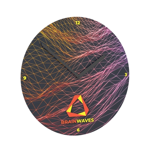 image du produit Horloge murale ronde diamètre 24 cm personnalisable - aiguilles noir