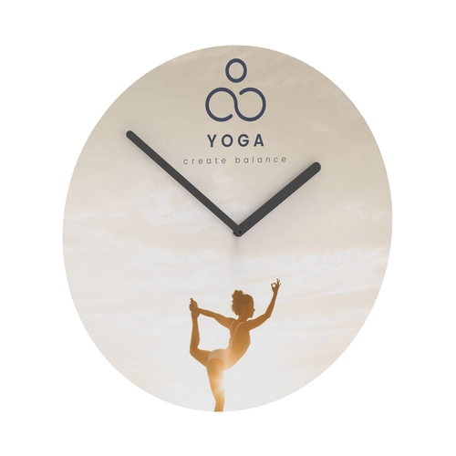 image du produit Horloge murale ronde diamètre 24 cm personnalisable - aiguilles noir