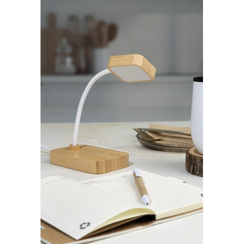 image du produit Lampe de bureau multifonctionnelle en bambou avec 12 LED