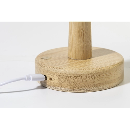 image du produit Lampe de table en bambou avec 24 LED avec batterie rechargeable