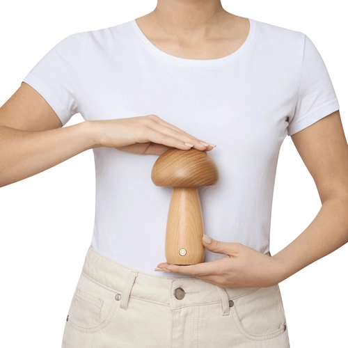 image du produit Lampe de table LED en bois forme champignon