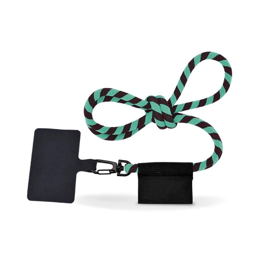 image du produit Lanyard tubulaire pour smartphone - Tour de cou élastique 100 cm tissé bicolore