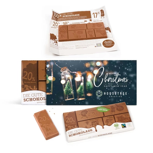 image du produit Le chocolat du changement dans un étui de Noël personnalisable