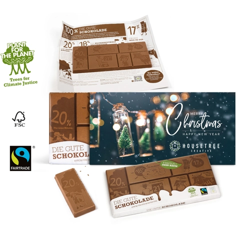 image du produit Le chocolat du changement dans un étui de Noël personnalisable