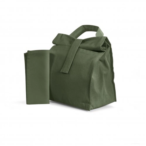 image du produit Lunch bag isotherme en coton avec serviette et couverts