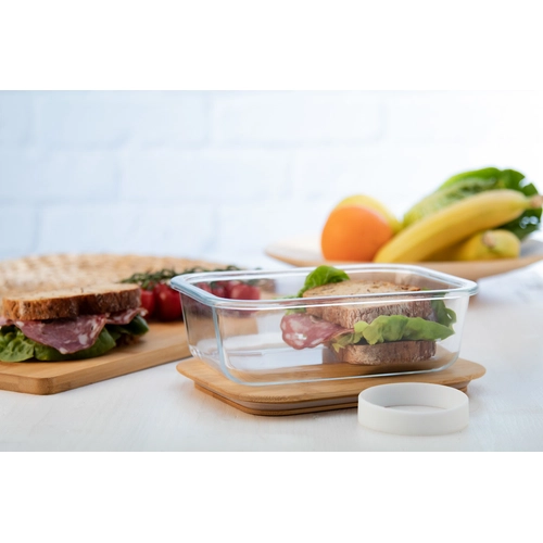 image du produit Lunch box en verre avec couvercle bambou - 800 ml