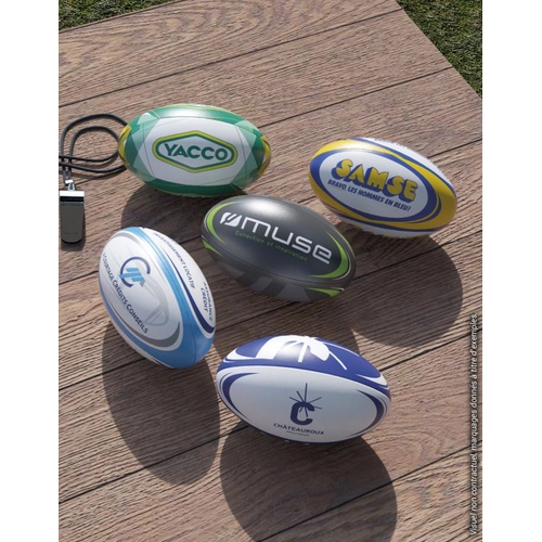 image du produit Mini ballon de rugby en PVC lisse - 100% personnalisable