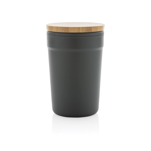 image du produit Mug 300 ml en PP recyclé certifié GRS - couvercle en bambou