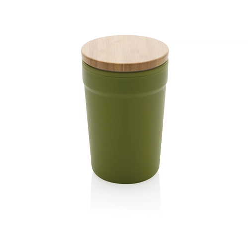 image du produit Mug 300 ml en PP recyclé certifié GRS - couvercle en bambou