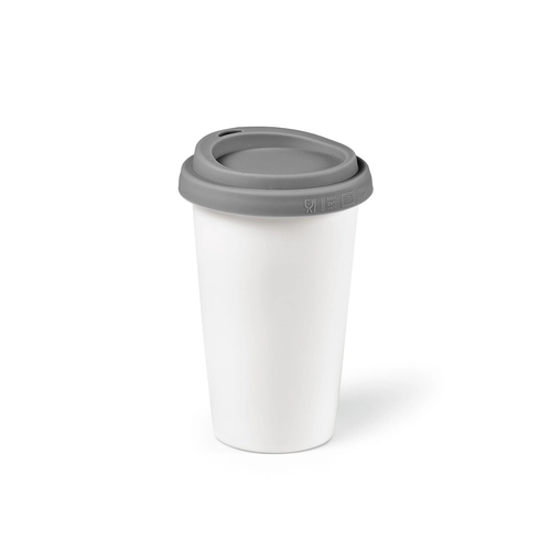 image du produit Mug en céramique 300 ml avec couvercle silicone - Tasse de voyage