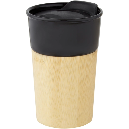 image du produit Mug en porcelaine et bambou 320 ml - Tasse avec couvercle anti fuite