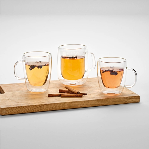 image du produit Mug en verre borosilicate 300 ml double paroi avec anse