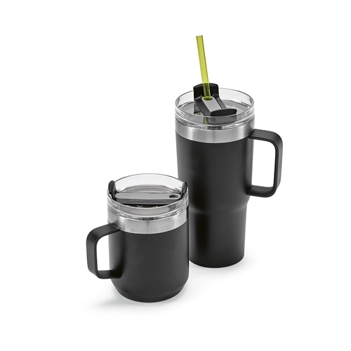 image du produit Mug isotherme 440 ml en acier inox recyclé - avec insersion de paille