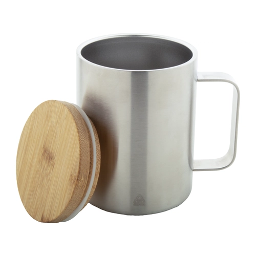 image du produit Mug thermos double paroi 350 ml - en inox recyclé et bambou