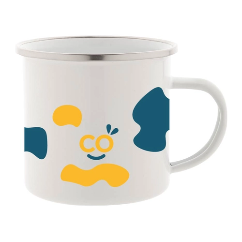 image du produit Mug vintage 350 ml personnalisé avec les bords en acier inoxydable