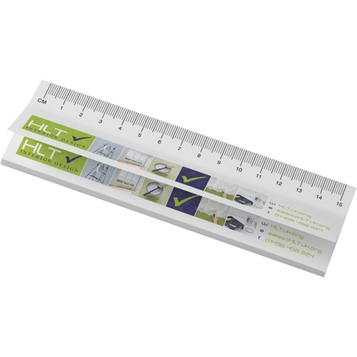 image du produit Notes autocollantes recyclées Sticky-Mate® avec règle imprimée 15 cms