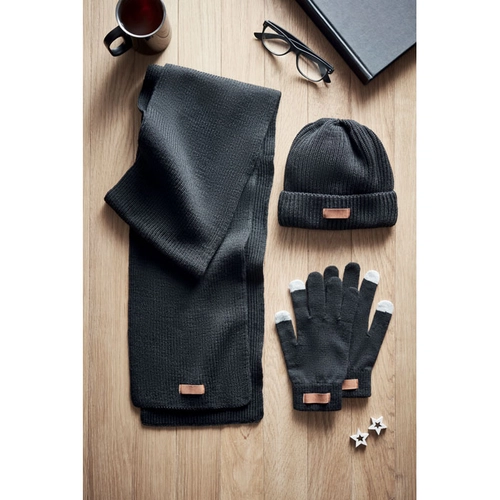 image du produit Pack d'hiver avec bonnet, gants et écharpe en PET recyclé