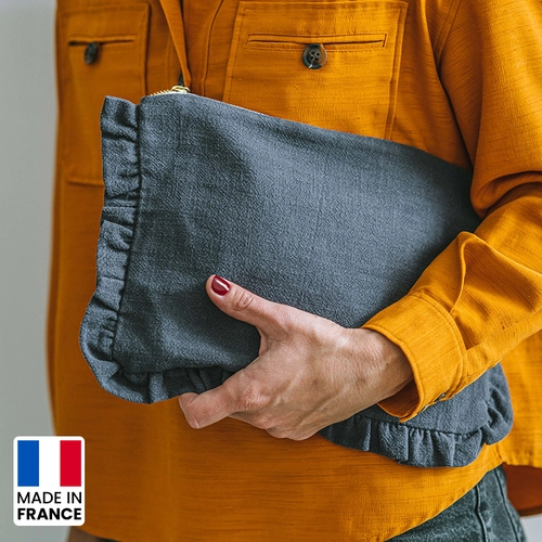 image du produit Pochette à volants Made in France - Lin cultivé en France