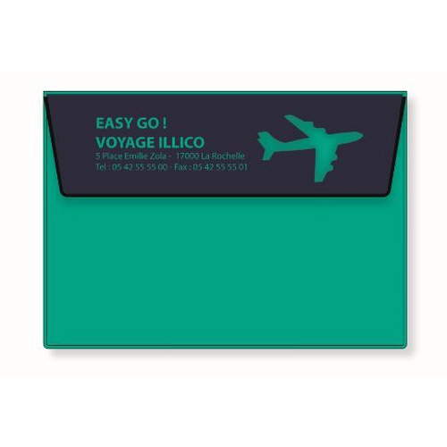 image du produit Pochette voyage bicolore, découpe avion