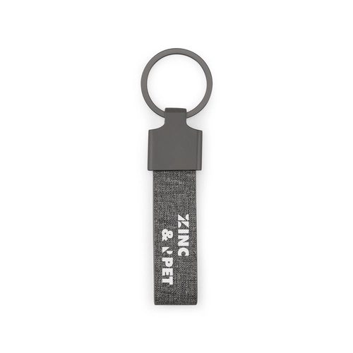 image du produit Porte-clés de forme rectangulaire en métal et pet recyclé (30% recyclé)
