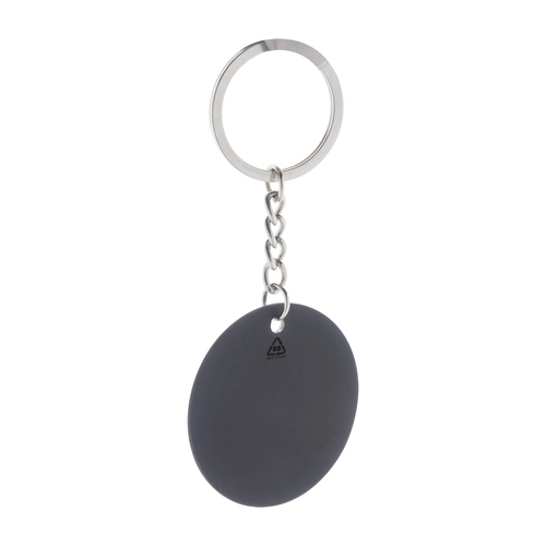 image du produit Porte-clés en acier inoxydable recyclé en forme ronde
