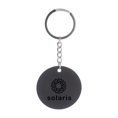 image du produit Porte-clés en acier inoxydable recyclé en forme ronde