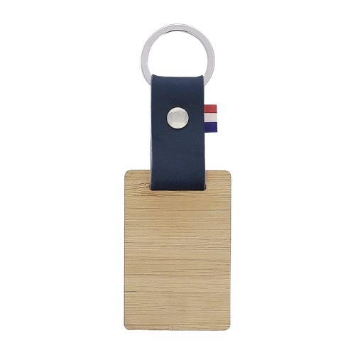 image du produit Porte clés en matière végétale et bambou fabriqué en France - avec drapeau tricolore