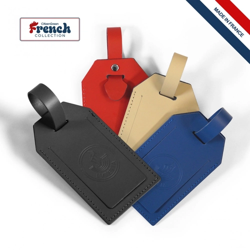 image du produit Porte-étiquette bagage en cuir régénéré - made in France