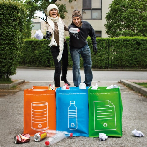 image du produit Poubelles à déchets recyclables - 3 compartiments