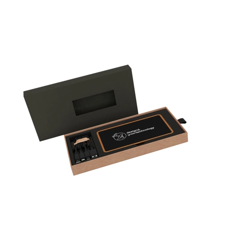 image du produit Powerbank 5000 mAh en bois FSC avec logo lumineux