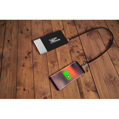 image du produit Powerbank bi-matière 5000 mAh avec logo lumineux