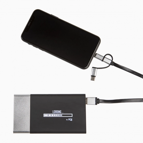 image du produit Powerbank bi-matière 5000 mAh avec logo lumineux